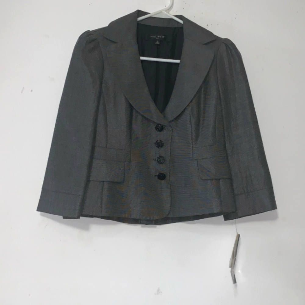 ✨ - NWT Nine West sz 2 Petite Grey Modal Blend Pantsuit - Picture 2 of 11